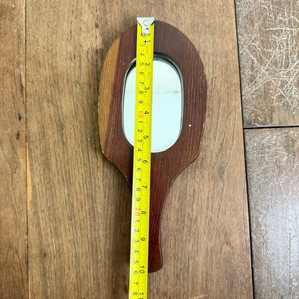 Vintage‎ Antique Solid Wood Handmade Handheld Mirror